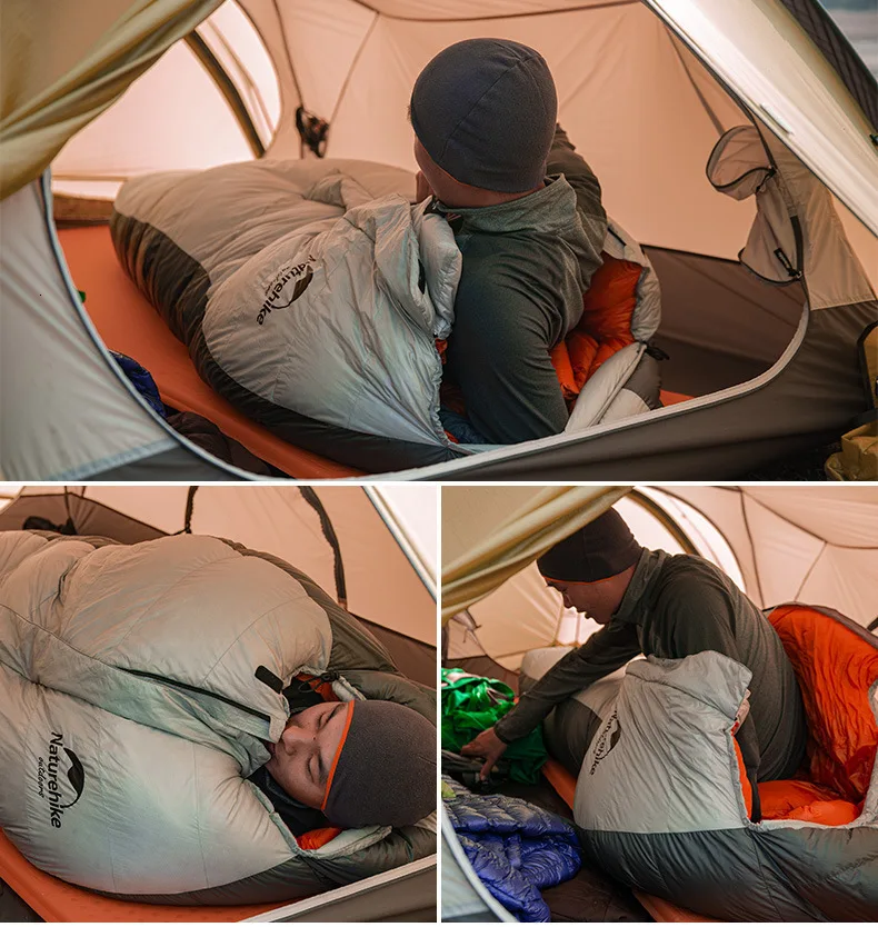 Naturehike 20D Arctic Alpine гусиный пух Мумия спальный мешок супер сохраняет тепло 850 FP комфорт ограничение температуры-23℃-43℃