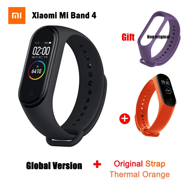 Xiaomi mi Band 4 глобальная Версия смарт-браслет Xiao mi Band 4 пульсометр фитнес цветной экран 50 м водонепроницаемый - Цвет: GB add Original 1
