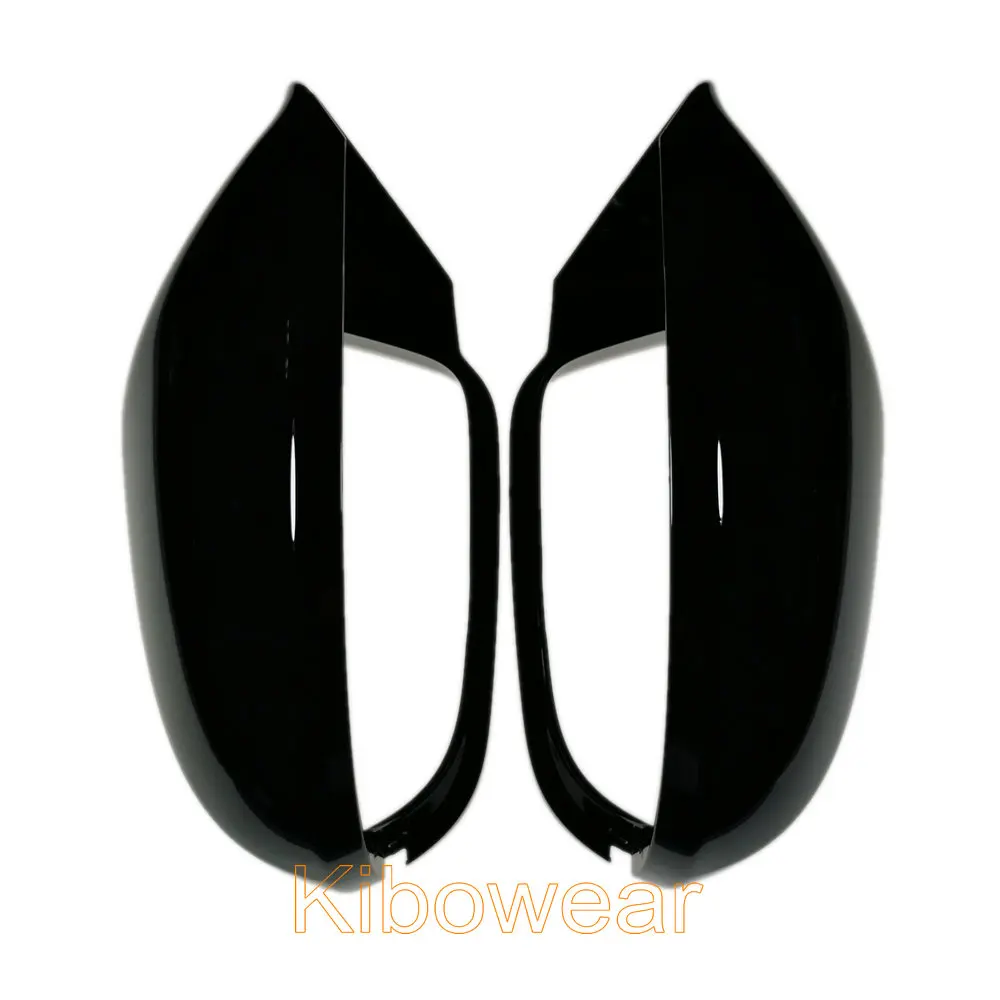 BLACK Side Mirror Cap Covers for Auto A6 C7 C7.5 S6 4G 2012 2013 2014 2015 2016 2017 2018 rear view wing case pair_voghion.com