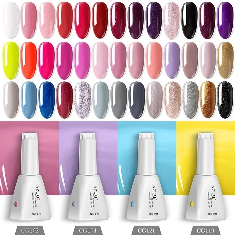 

Azure Beauty Nail Gel Polish 12ML High Quality Nail Art Salon UV Nail Varnish Long Lasting Shiny Color Led Gel Lacquer Nail Kits