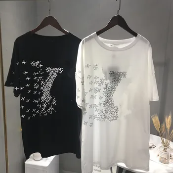 

Women New t-shirts women 2020 vogue Gray Vintage tshirts cotton women O Neck