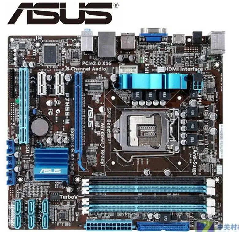 ASUS P7H55 M материнская плата LGA 1156 DDR3 для i3 i5 i7 cpu 16GB H55 б/у настольного ПК в