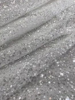 

5yards/bag Embroidery sequins fashion European and American style new cloth used in wedding dress design XX517#