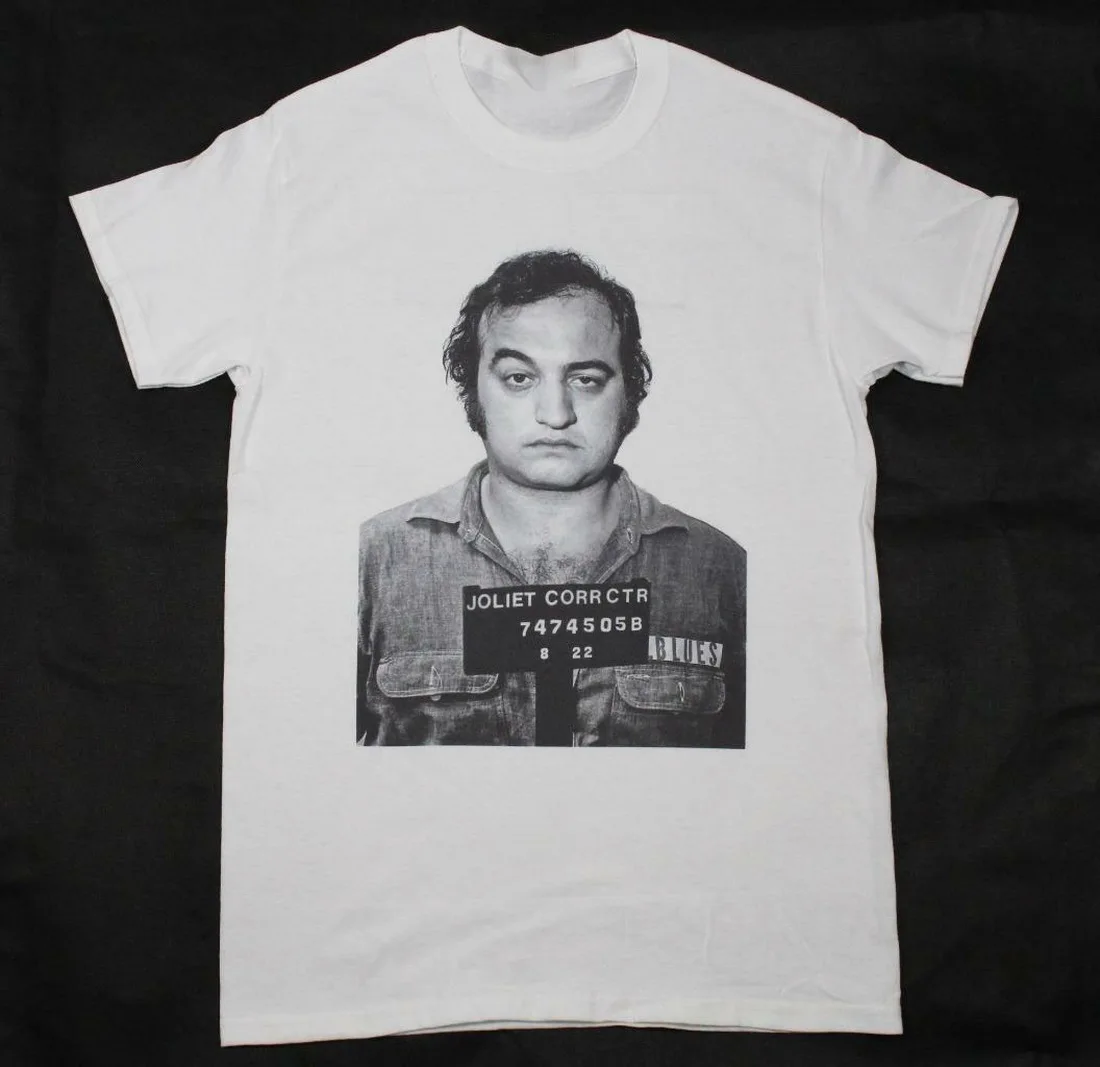 Белые топы-футболки с героями мультфильма Братья Блюз (John Belushi The Blues Brothers Mugshot)
