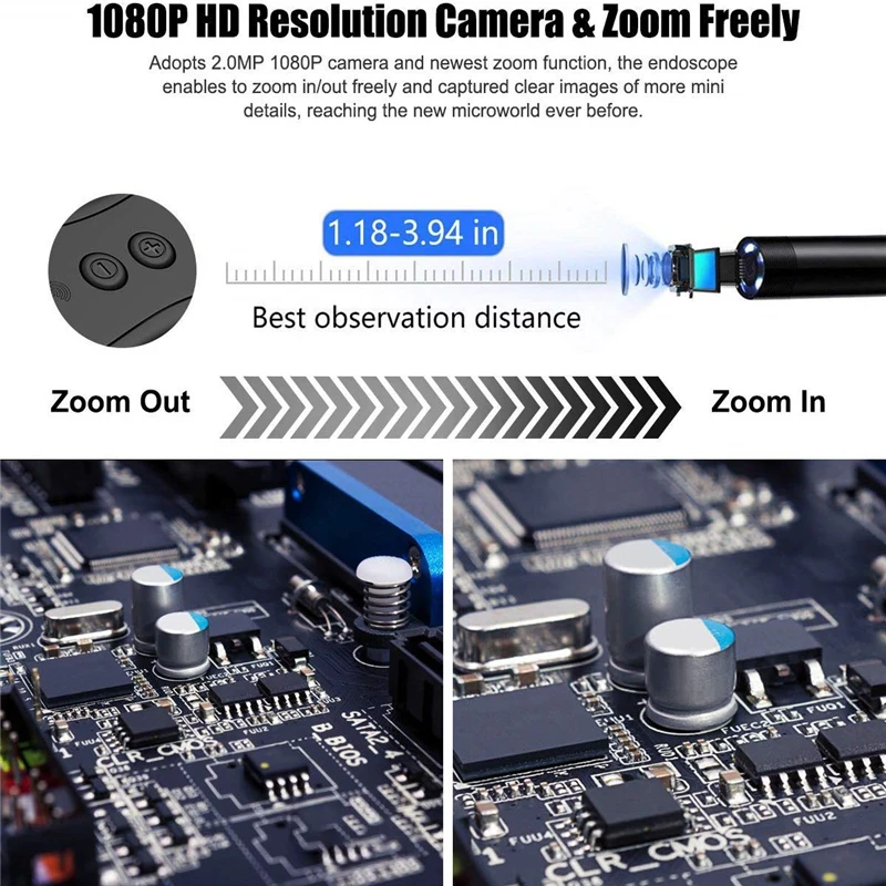 Камера Эндоскоп KZYEE беспроводная камера эндоскоп HD 5 мм 1080P Wi Fi 3 м 10 для Android и