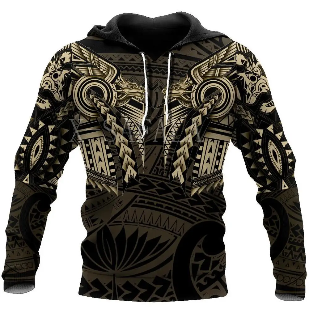 

New Zealand maori tattoo wolf dragon 3D Print Hoodie Man Women Harajuku Outwear Zipper Pullover Sweatshirt Casual Unisex Jacket