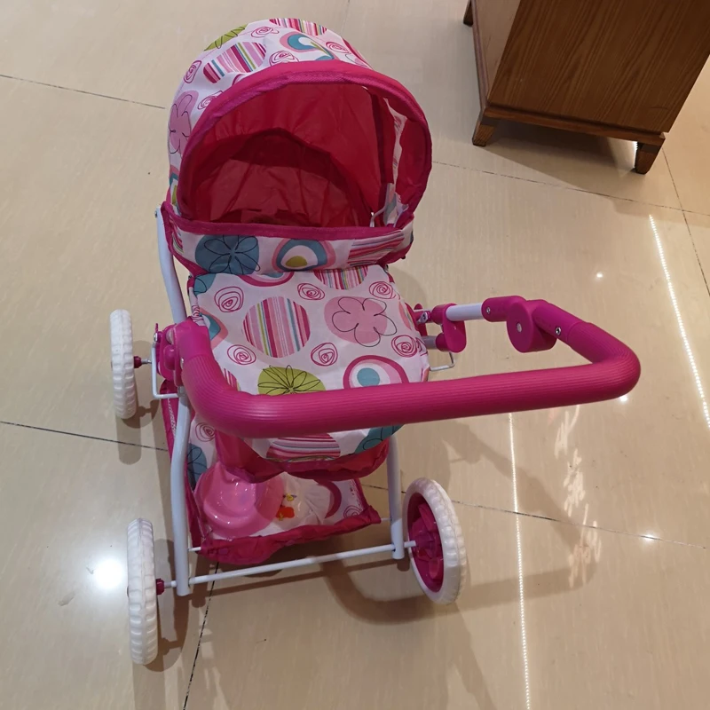 Big Wheel Thickness Pretend Paly Toys Push Trolley 68cm Height Can Adjustable Baby Doll Stroller 2-7years Old