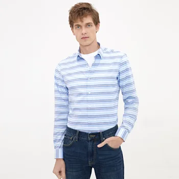 

Guochao Shirt Male Trend Handsome Jacquard Horizontal Stripes Shirt 2020 Pushuai Ethnic Group Wind Qing Dynasty Shirt