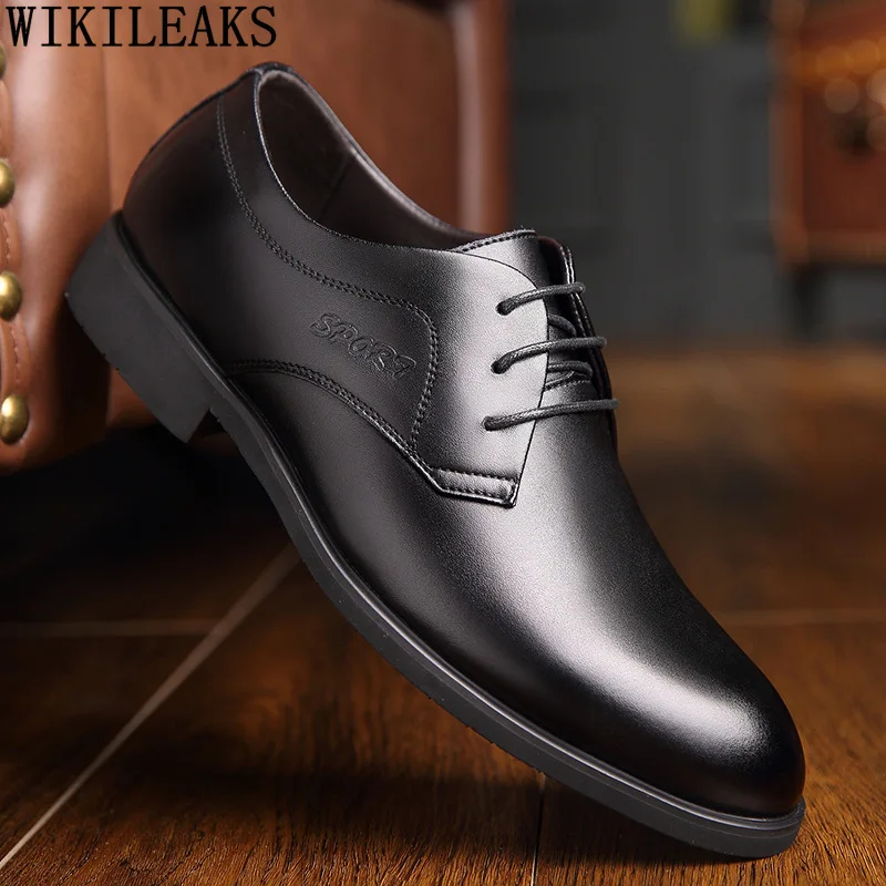 Designer Leather Mens Dress Shoes Brown Formal Party Shoes for Men Black Oxford Shoes for Men 2024 Zapatos De Vestir Hombre