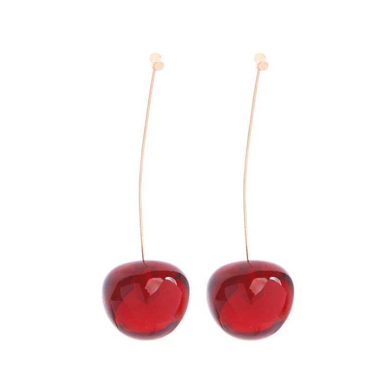 США большой вишневый массивные серьги-капельки красные акриловые Сережки для Для женщин Модные украшения