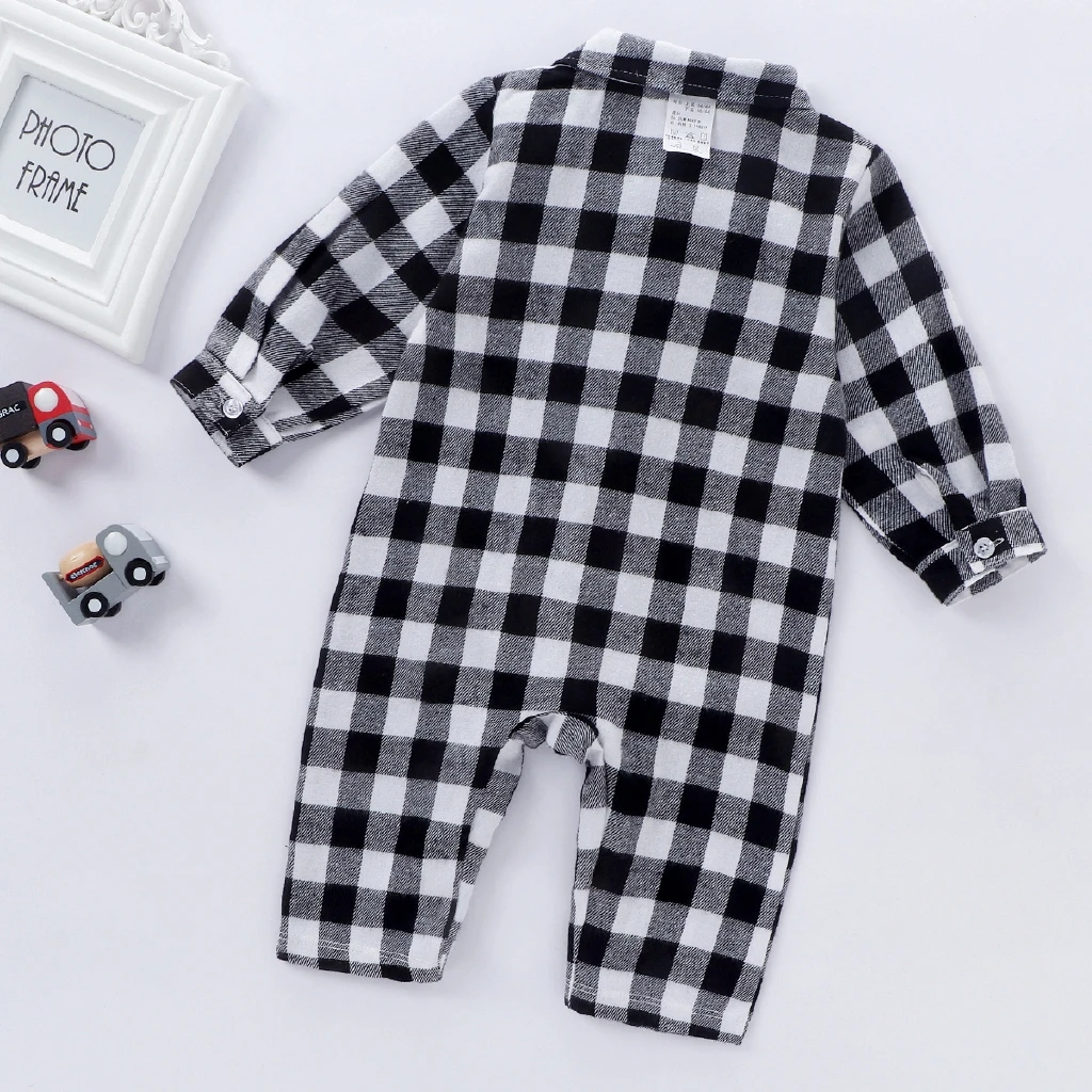 newborn baby boy rompers baby clothing plaid long sleeve 100%cotton infant boys girls jumpsuit winter clothes outfits costume