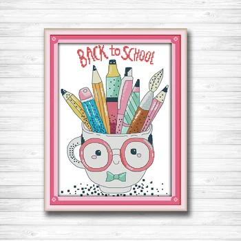 

Pen cup cartoon diy decor paintings dmc 14CT 11CT counted cross stitch Needlework Set Embroidery kits chinese cross stitch