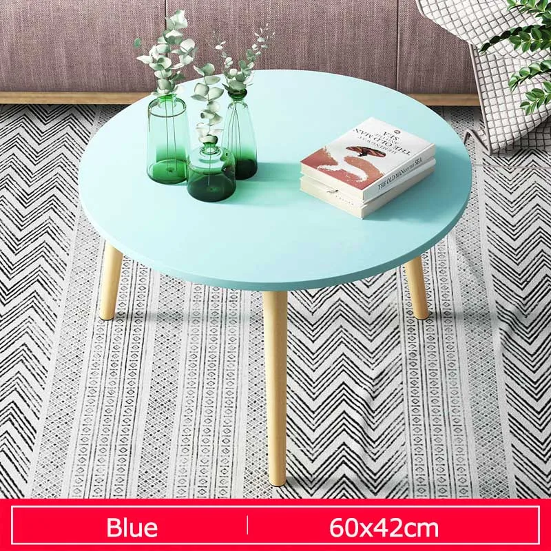E5097-A-Blue Простой Маленький журнальный столик креативный Круглый Чайный Столик для гостиной современный милый столик для домашней мебели - Цвет: E5097-A-Blue