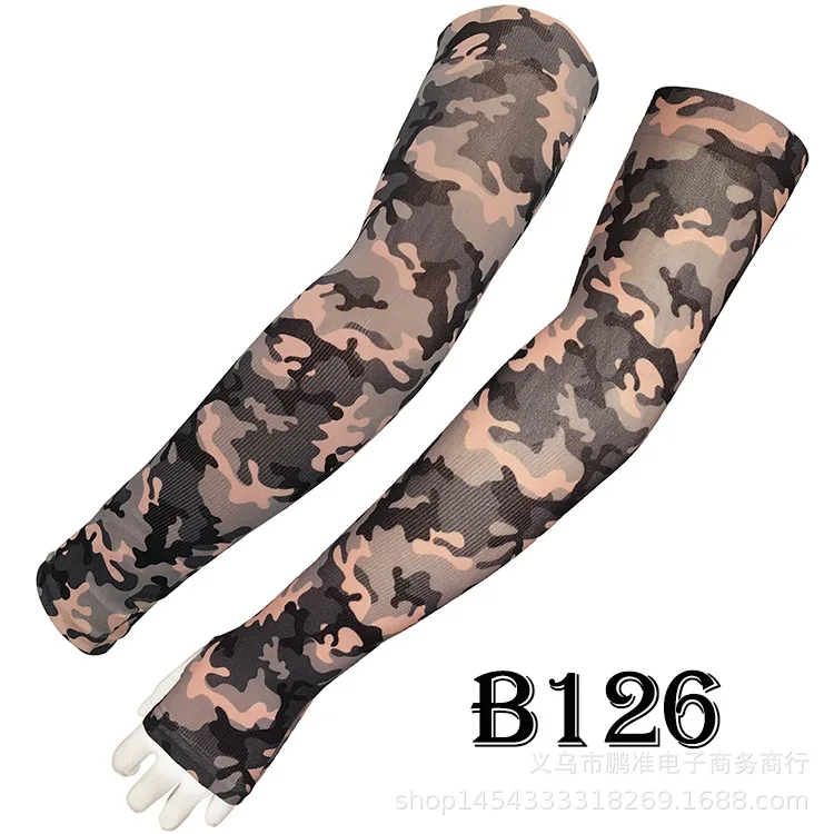 

Camouflage Tattoo Ice Cuff Refers to Tattoo Viscose Sleeves-tao zhi with Thumb Sun-resistant UV-Protection