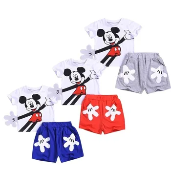

Summer Baby Boy Clothing Cotton Girls Clothing Set Mickey Sports Unisex Baby Clothes Roupas Bebe Cartoon Designer Kids Outfits