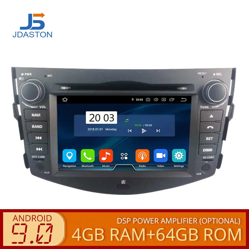 JDASTON Android 9.0 Car DVD Player For Toyota RAV4 RAV 4 GPS Navigation 2 Din Car Radio Stereo Auto Audio Octa Cores 4G+64G RDS