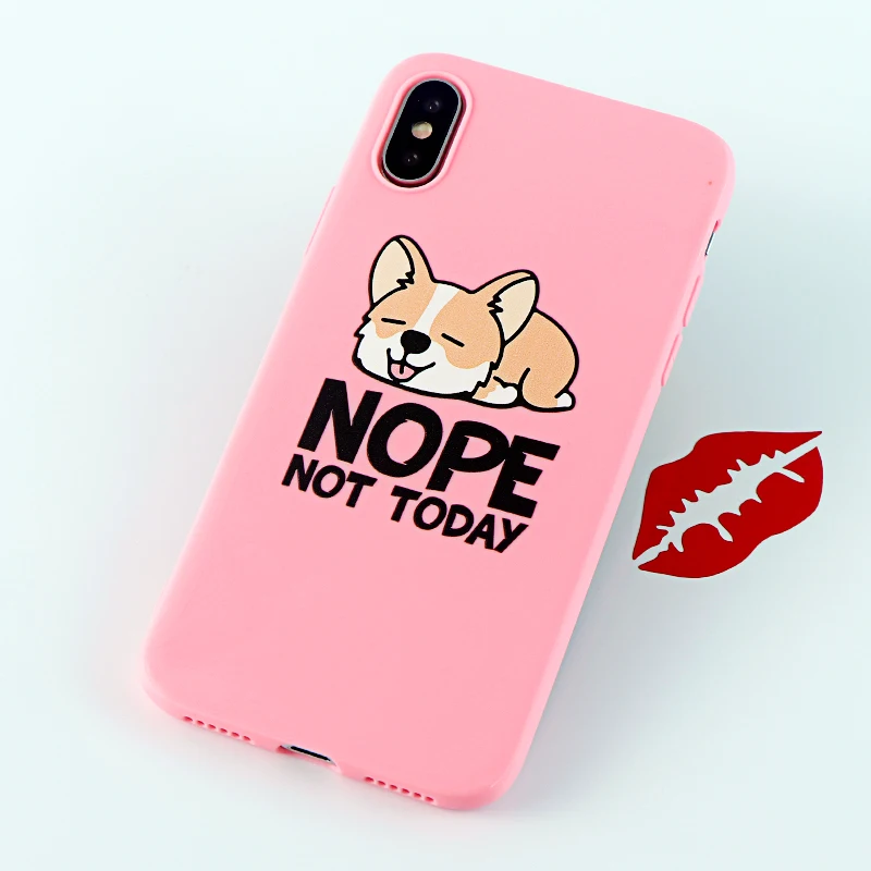 Чехол для телефона Corgi s для iPhone Pro 6s 7 8 11 Plus X XS чехол для MAX XR забавная Милая собачья попка Мягкие силиконовые приспособленные аксессуары для задней крышки - Цвет: 8659-pink