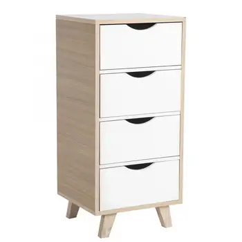 

Storage Cabinet Wooden Floor Cabinet with 4 Drawers for Bathroom Kitchen Living Room Home Dustproof Shoe Rack Storage Organizer