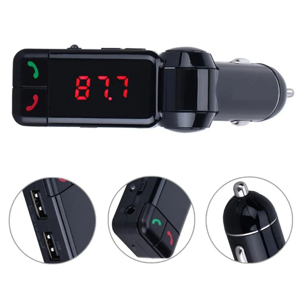 BC06B двойной USB Bluetooth Handsfree автомобильный комплект зарядное устройство fm-передатчик MP3-плеер Поддержка музыки в MP3/WMA/WAV/APE/FLAC формат# BA
