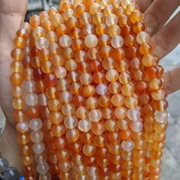 Natural Red Carnelian 4mm 6mm 8mm 10mm Agate Smooth Round Stone Loose Beads For Jewelry Making DIY Bracelets Necklace Strand 2
