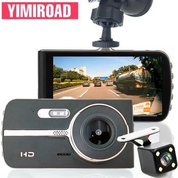 

YIMIROAD 1080P B7 Car DVR Dual Lens Video Recorder Front And Rear Camera Dash Cam 4 Inch Parking Monitor Cameras Auto Car Dvrs