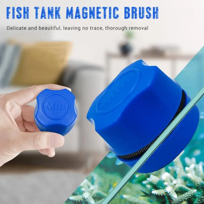 Cepillo de limpieza magnético para acuario, raspador de algas flotante de Vidrio Curvo, herramienta de limpieza, imán de limpieza de ventana