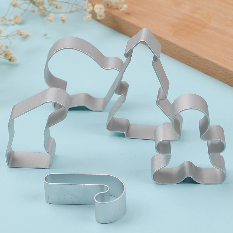 

5XChristmas Cookie Cutter Biscuit Mould Aluminum Sugarcraft Cutter Baking Tool