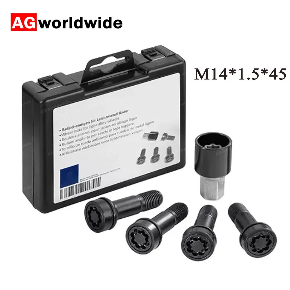 1 комплект замков для колесных болтов M14x1.5x45 Black a00901707 Mercedes Benz E Class GLC GLK M GLE Класс S 1998