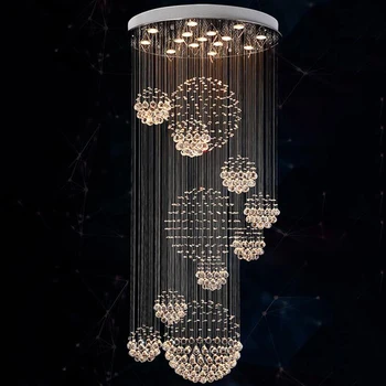 

new modern item Dia800*H3000MM large modern hotel chandelier crystal staircase light