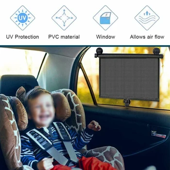 

Sun Car Shield Roller Shades Roll Black Suitable For All Cars Privacy Protection