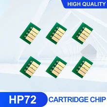 Cartouches d'encre permanentes pour imprimante HP, 6 pièces, pour HP72, T610, T620, T770, T790, T1100, T1120, T1200, T1300, T2300