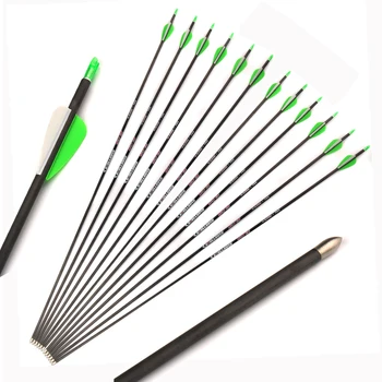 

30 Inches Pure Carbon Arrow Spine 700 Diameter 5.6 mm for Compound/Recurve Bow Archery Hunting