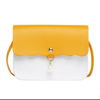 

New Arrival Fashion Women One Shoulder Bags Panelled Fake Peral Fresh Color Cell Phone Coins Holder