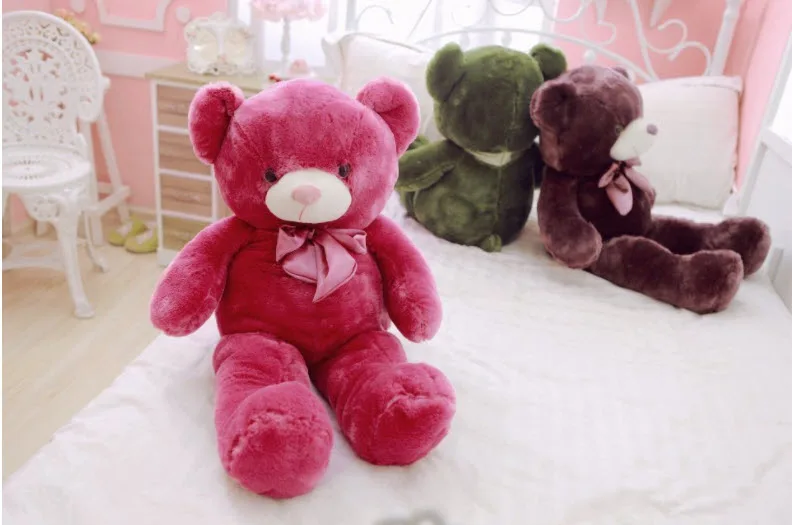 

60cm big size Lucky Teddy bear Toy stuffed bear doll Colorful Teddy bear with tie Plush toys for Valentines Day gift