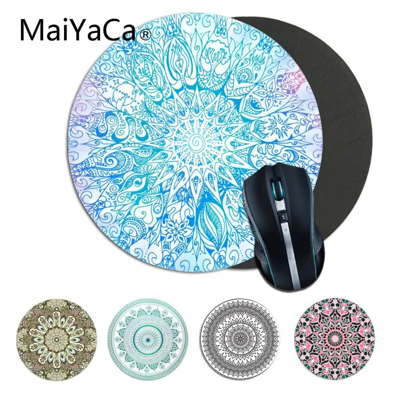 

MaiYaCa In Stocked Mandala Flower Computer Gaming round Mousemats Anti-Slip Laptop PC Mice Pad Mat gaming Mousepad