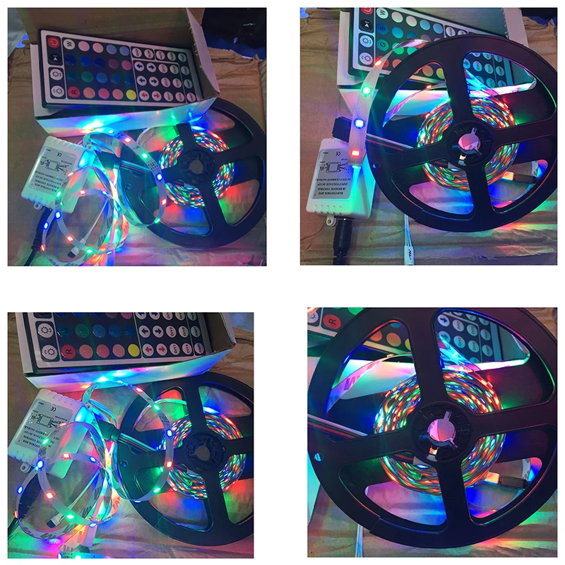 2x5 м 10 м 3528 SMD 600 светодиодный RGB светильник гибкая лента+ 44 Ключевые цвета ИК-контроллер.-ABUX