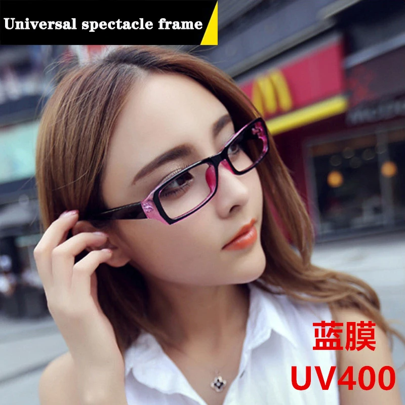 

man's two-color stitchingtransparent glasses frame for women's unisex Small rectangular eyeglasses retro fashion computer goggle