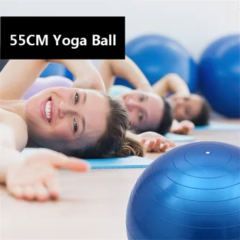 

55cm Yoga Ball Fitness Exercise Pilates Gym Sports Balance Fitball Stability Strength Indoor Outdoor Workout Massage Balls