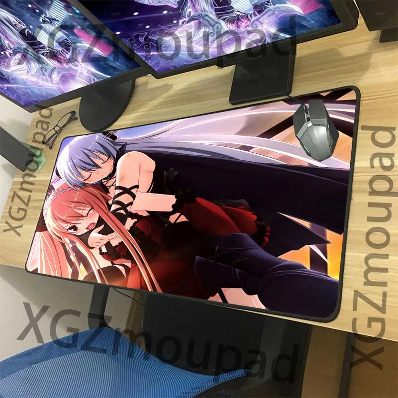Большой игровой коврик для мыши XGZ с черной застежкой по краю милый Аниме Коврик