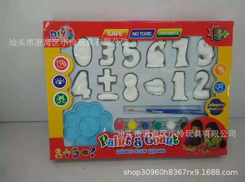 

Educational Coloured Drawing with Numbers Children Gypsum Graffiti 3D with Numbers Coloured Drawing Model Kindergarten DIY Color