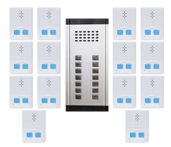 

Top Quality Direct Press Key hand-free indoor unit Home intercom system Doorbell 2-wired Audio Door Phone 14-Apartments in stock
