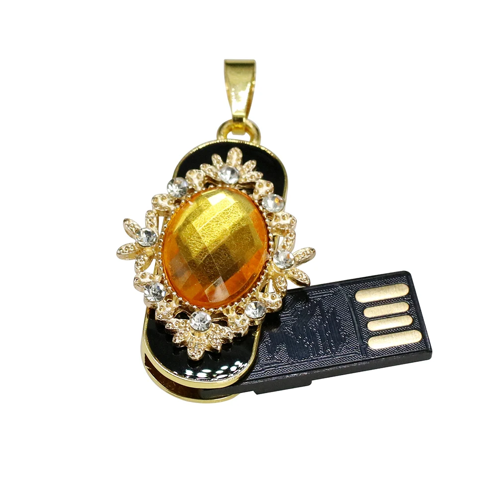 Pen Drive Gemstone Pendant USB2.0 Flash Drives 128GB Crystal Gem Necklace USB Memory Stick Disk 8GB 16GB 32GB 64GB Pendrive Gift