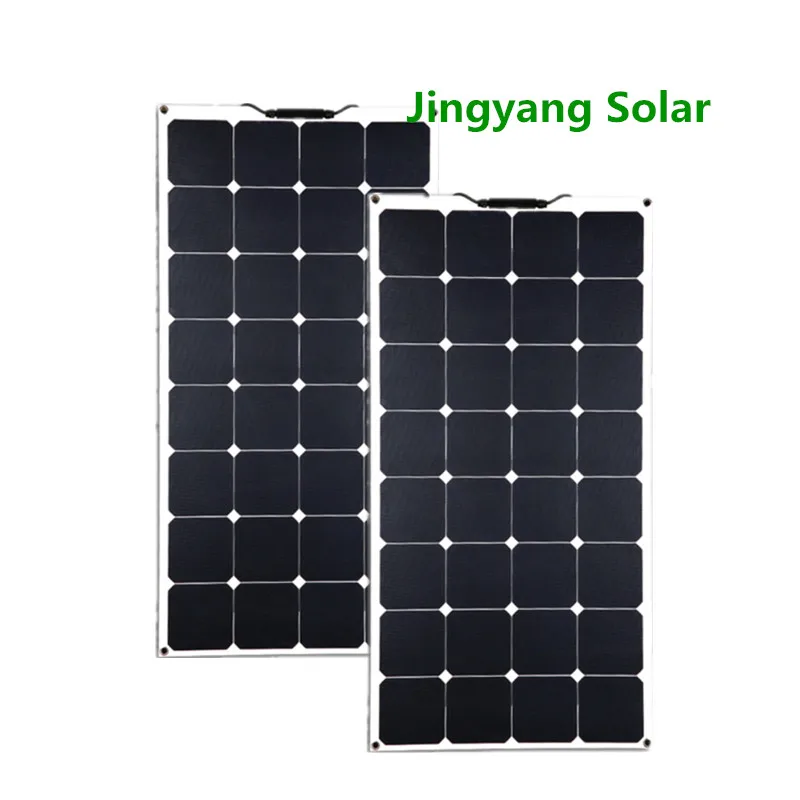 100 Вт 200 Вт 300 Вт солнечная панель Солнечная энергия Гибкая солнечная панель высококачественный фотоэлектрический модуль монокристаллический солнечный элемент 12 в комплект - Цвет: 2PCS SUNPOWER 100W