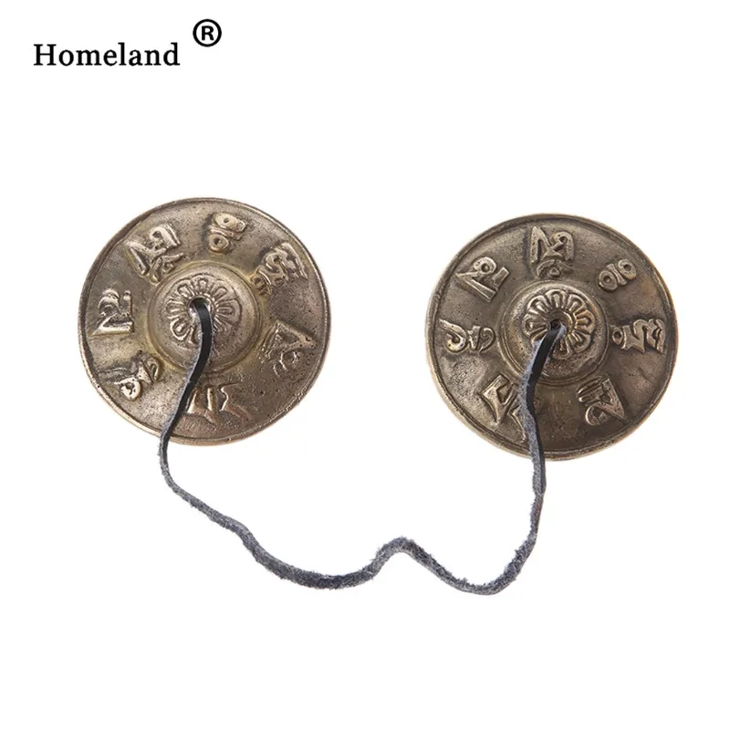 3TB00491 Handcrafted Tibetan Meditation Tingsha Cymbal Bell with Buddhist Lucky Symbols - Цвет: 3TB00491