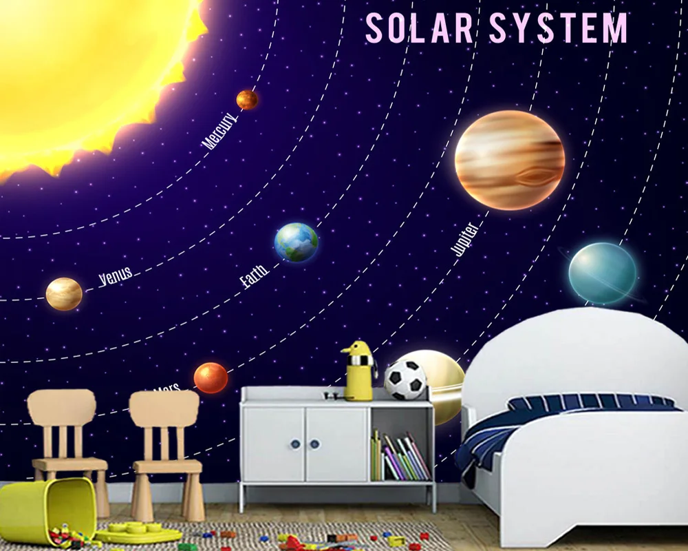 Planets In 3d Space Background