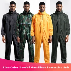 One-piece Hooded Heavy Waterproof Raincoat for Men and Women Fishing Outdoor Raincoat Light Paint Work Clothes