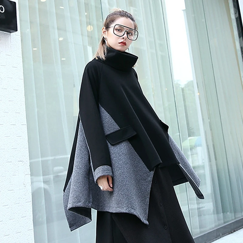 Max LuLu модные корейские осенние женские панк толстовки с капюшоном Женская водолазка Длинная толстовка винтажная Лоскутная Женская свободная одежда