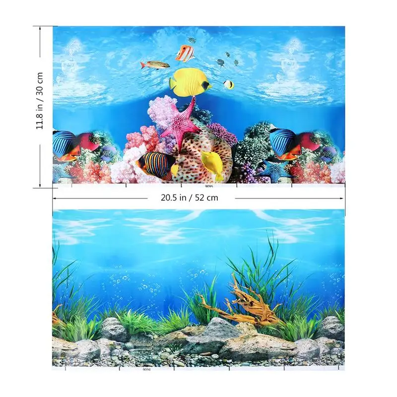 Аквариум задний фон для аквариума Стикеры 3D двухсторонняя обои аквариумный, декоративный фотографии фон с подводным миром изображение Декор