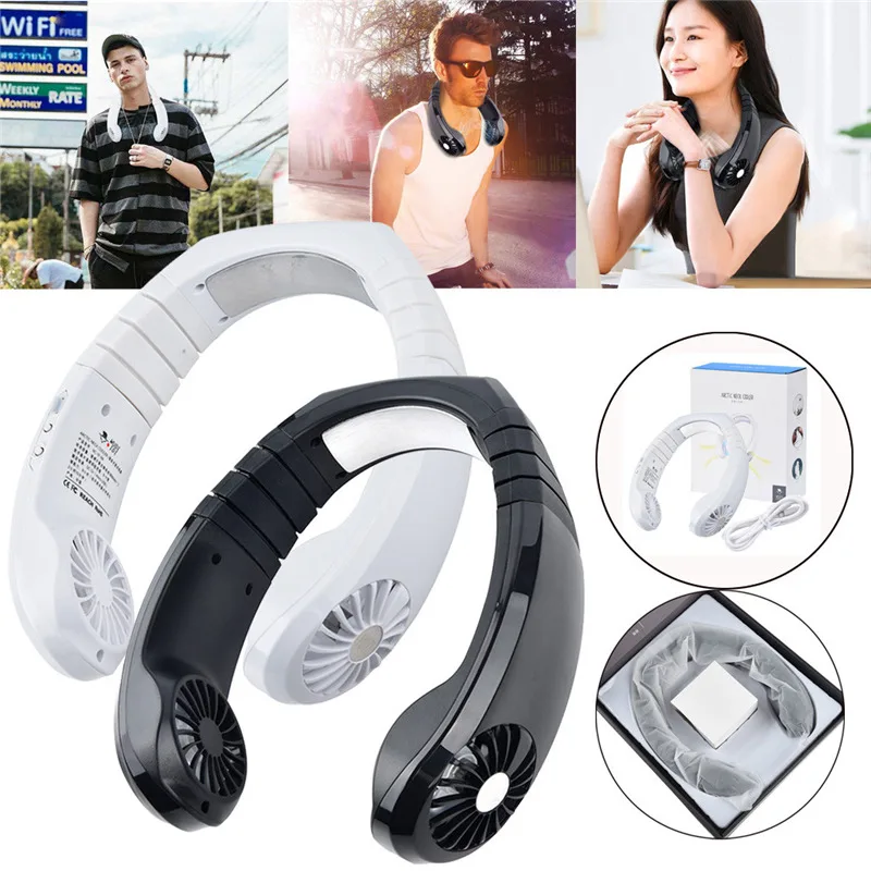 

Cooler USB Physical Cooling Travel Hanging Neck Cooler Earphone Design Sport Smart Fan #4g07