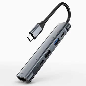 

USB Type C Laptop Docking Station 5-in-1 double Type-C hole computer laptops pad phone PC macbook headset USB C converter